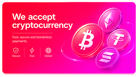 We Accept Cryptocurrency